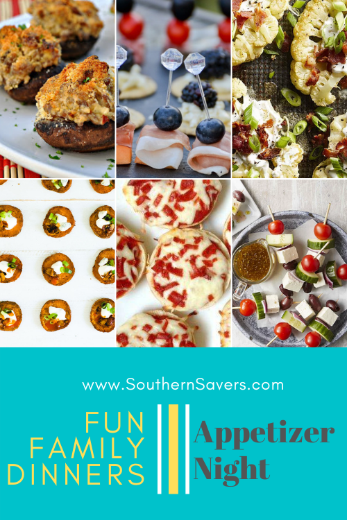 Every once in a while I like to plan some fun family dinners. One of our favorites is appetizer night! Here are 10 of my favorite recipe ideas.