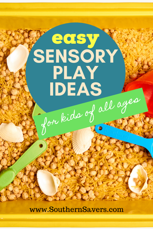 Looking for a frugal activity for kids of any age? These sensory play ideas will occupy them for hours, even if they are babies!