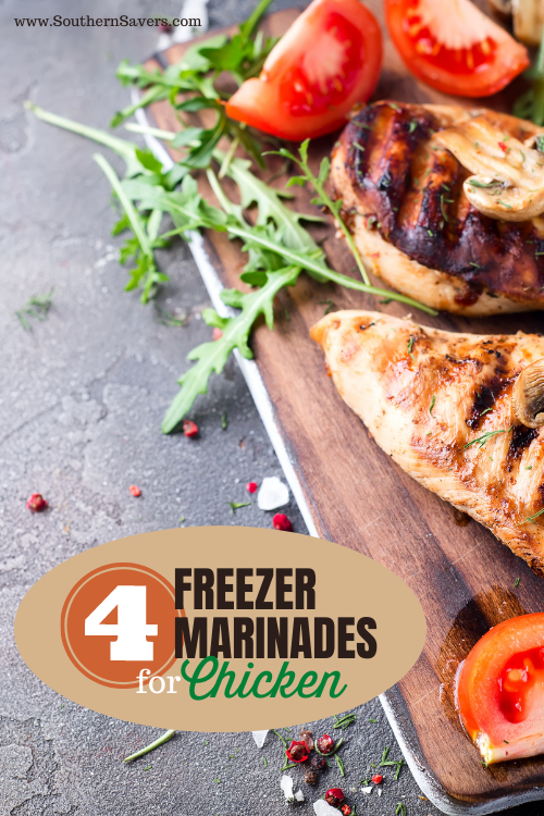 Make dinner easier by freezing meal components ahead of time—these 4 freezer marinades for chicken are delicious and will make dinner a breeze!