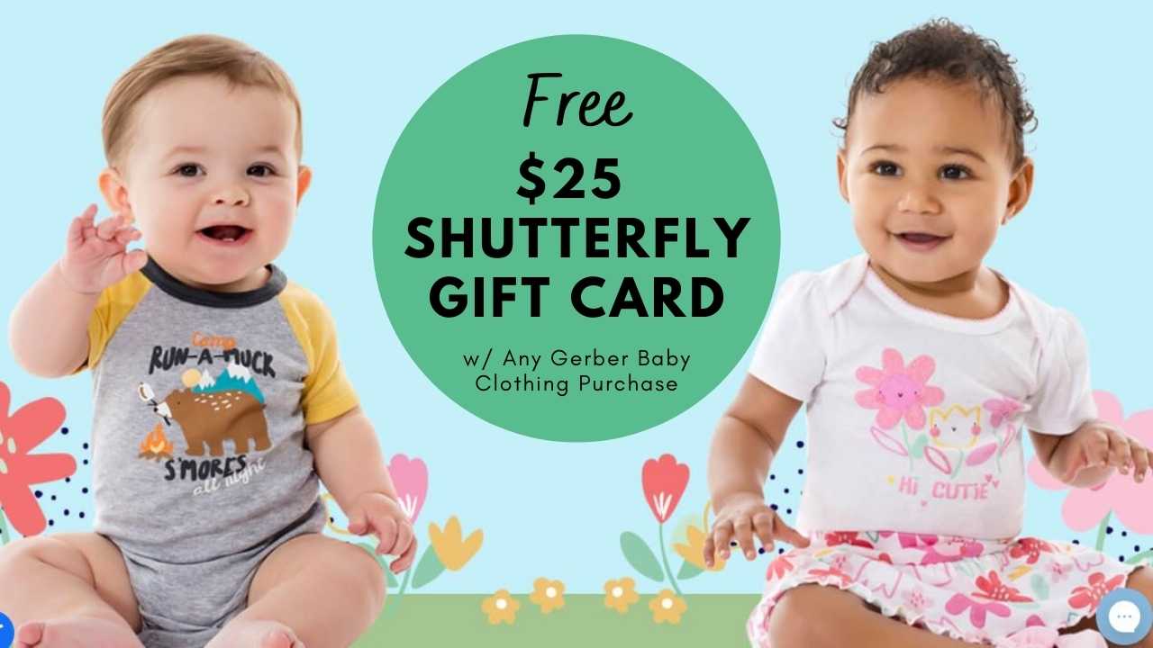 gerber baby clothing free shutterfly gift card