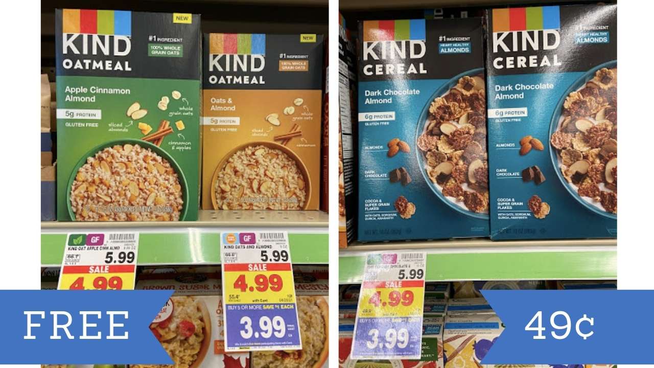FREE Kind Oatmeal & 49¢ Cereal Kroger Mega Deal Southern Savers