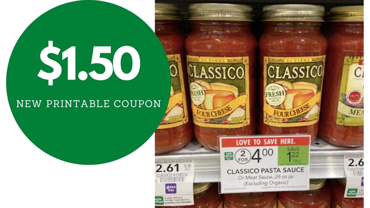 Classico Printable Coupon 1.50 Pasta Sauce at Publix Southern Savers