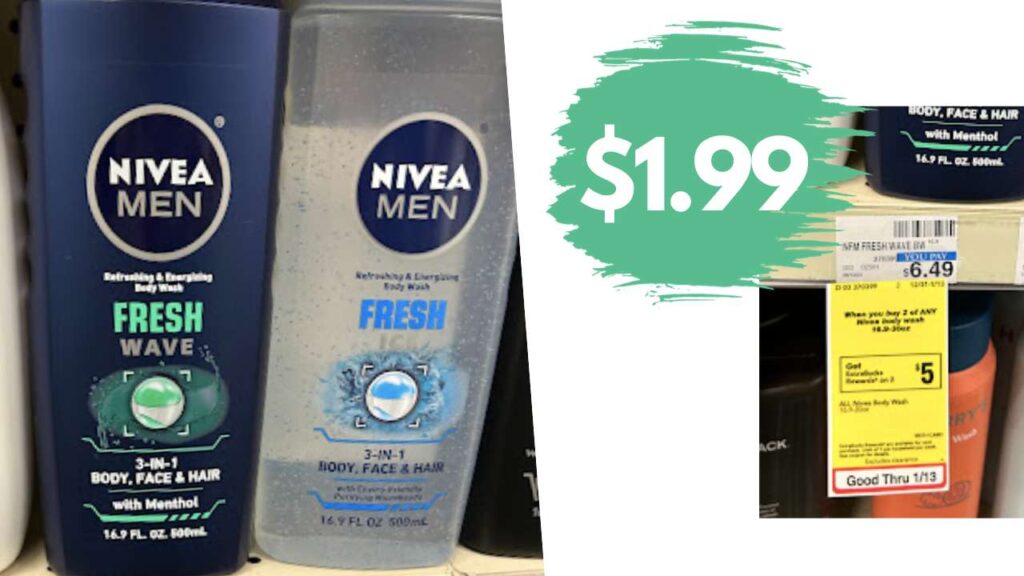 1.99 Nivea Men Body Wash at CVS Southern Savers