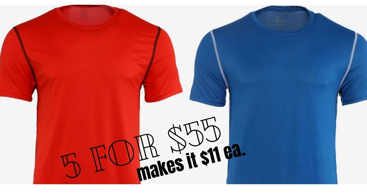 Reebok Men's Short Sleeve Sport Crew TShirts 5 for 55 Southern Savers