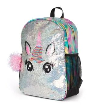 Girls Metallic Flip Sequin Unicorn Backpack