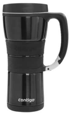 black travel mug