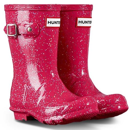 girls glitter pink hunter boots