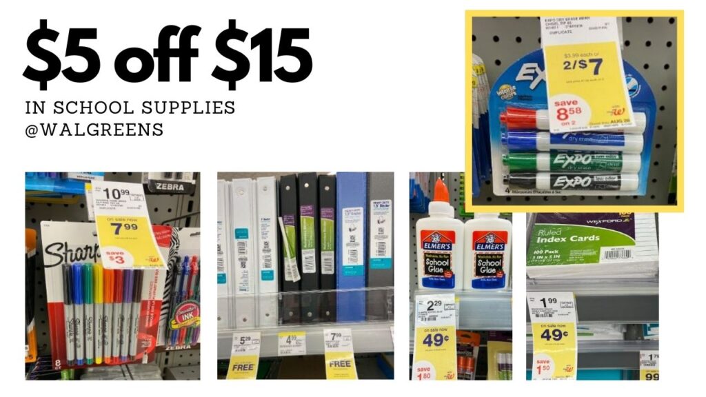 5 off 15 in School Supplies at Walgreens Southern Savers