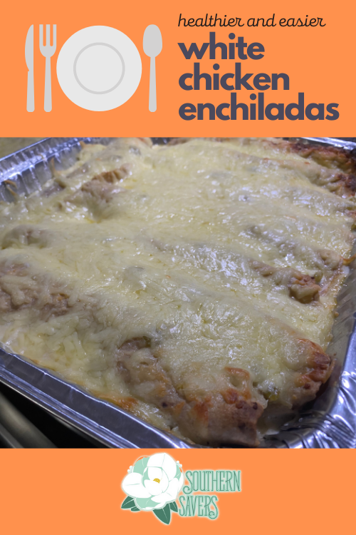 I've shared a similar recipe before that I love, but this is a healthier and easier version of my white chicken enchilada recipe!