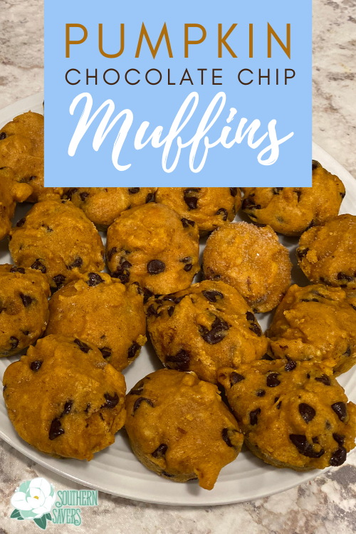 These pumpkin chocolate chip muffins are perfect for fall! They come together really quickly and can even be frozen for a future treat!