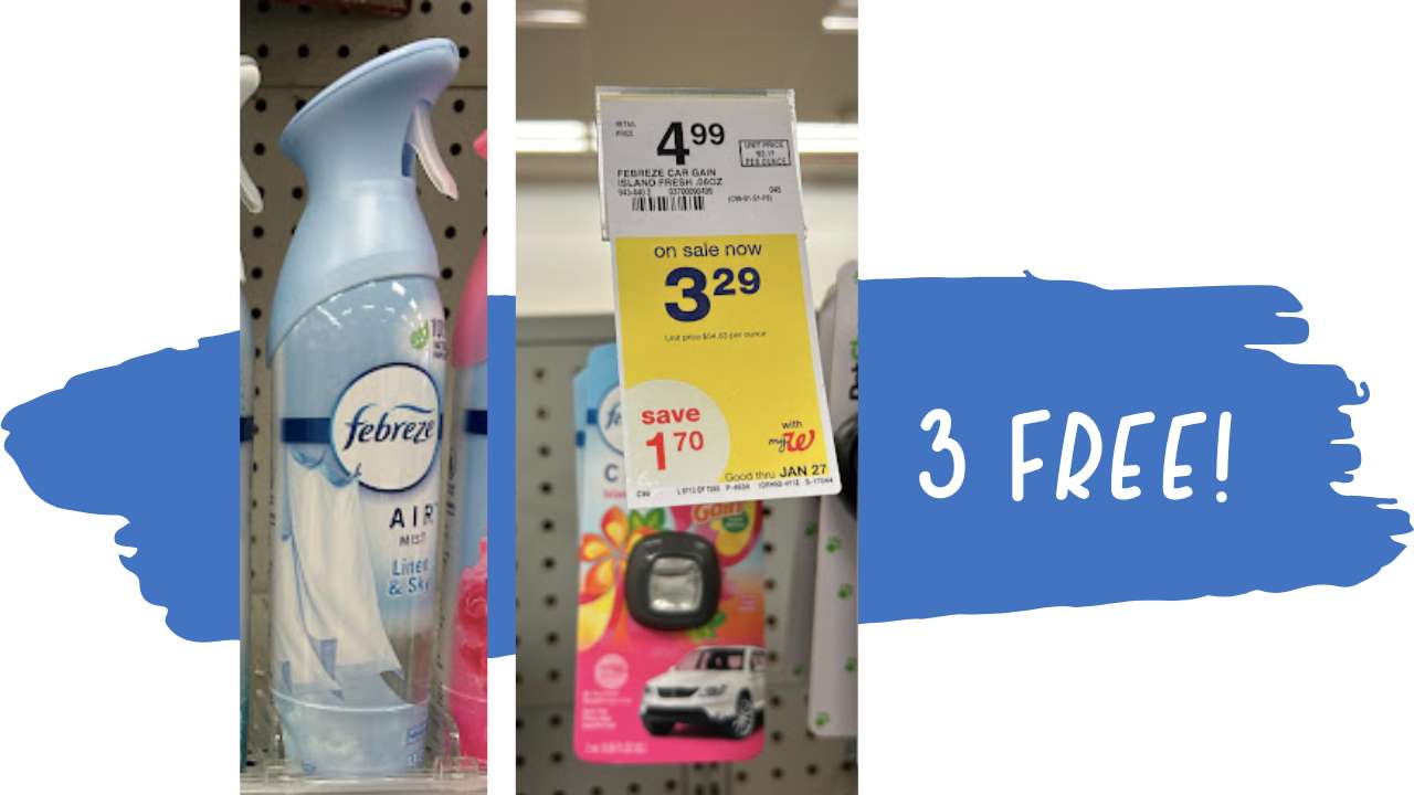 3 FREE Febreze Air Freshener Items Walgreens Deal Ends Today