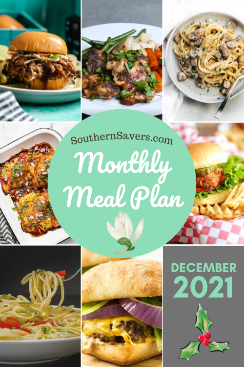 Finish off your 2021 meal planning by staying frugal and being intentional about dinner! Here is our realistic monthly meal plan for December.