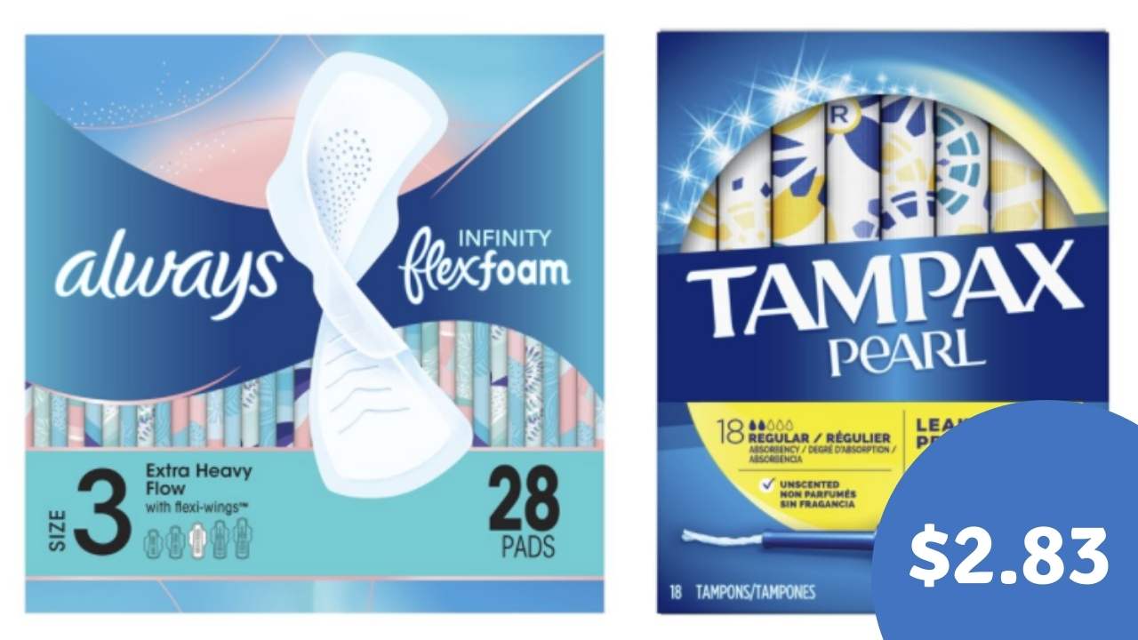 2.83 Always & Tampax at Walgreens Southern Savers