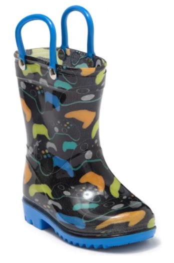 printed rain boots