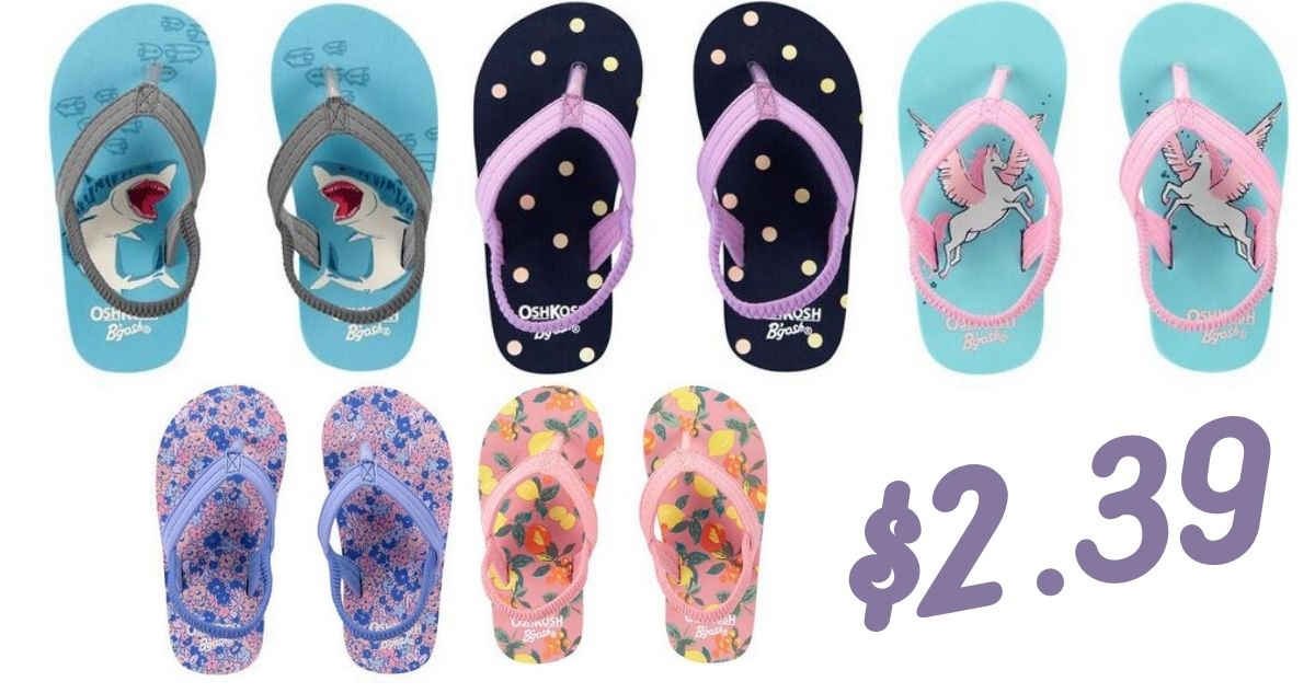 OshKosh Kids’ Flip Flops for $2.39 :: Southern Savers