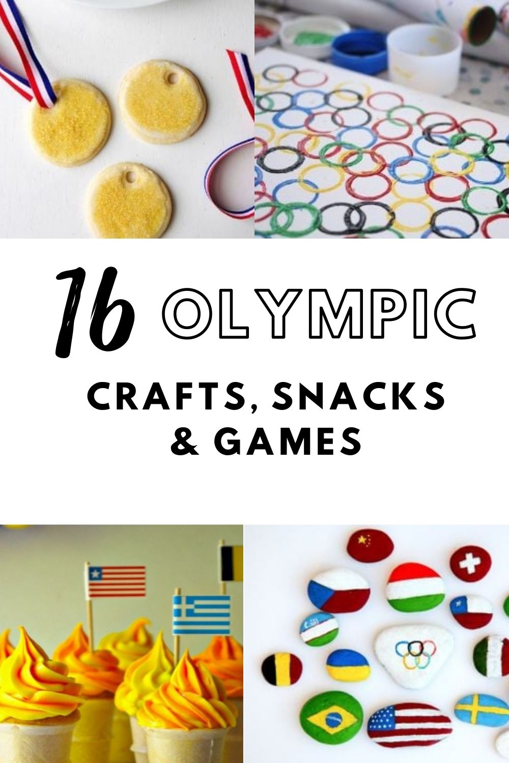 The Olympics are a perfect time to get crafty!  Here are 16 kid friendly Olympic Crafts, Snacks and Games.  Great for all ages! 