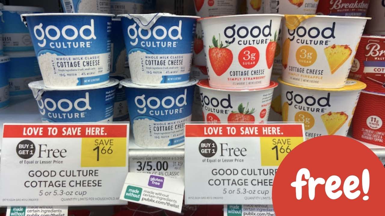 Get 2 FREE Good Culture Cottage Cheese Singles at Publix Southern Savers