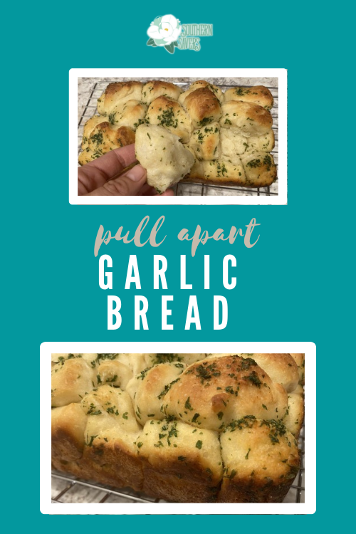 This pull apart garlic bread is the perfect thing to accompany an Italian themed dinner or even just alongside meat and vegetables!