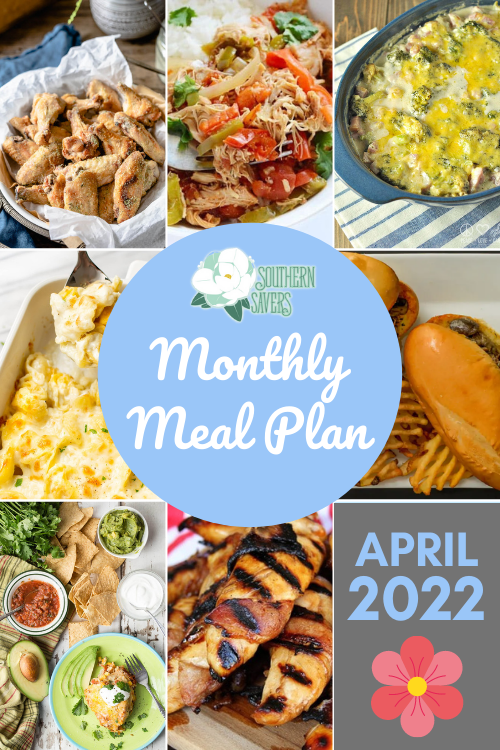 Spring is in the air, so we're focusing on the slow cooker and the grill on this monthly meal plan so we can be outside as much as possible!