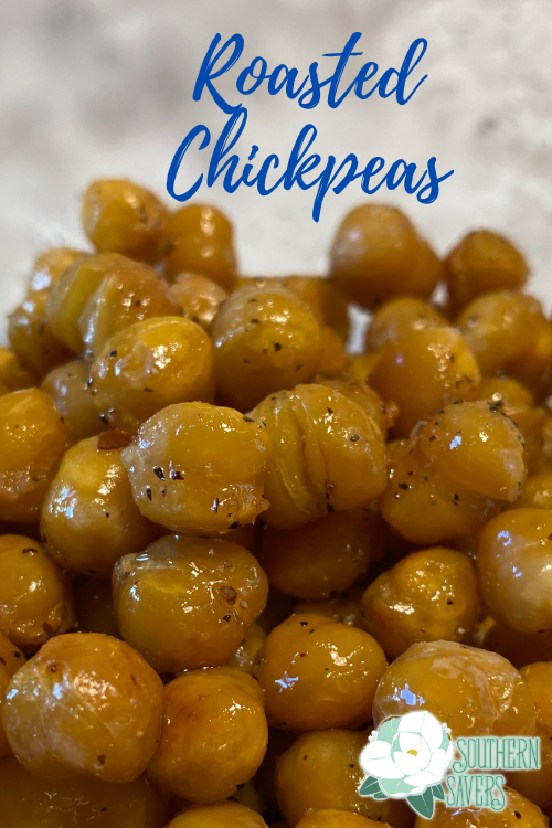 Eat these roasted chickpeas as a snack all by themselves or mix them in to salads or pasta to add some interesting texture and delicious seasonings!