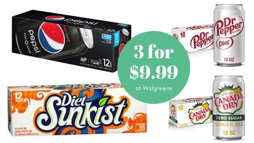 Walgreens 12Pack Sodas 3 For 9.99 Southern Savers