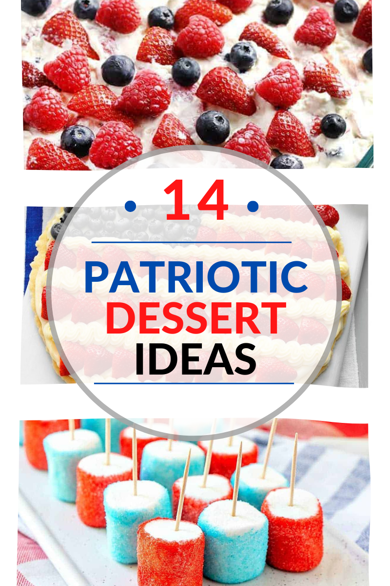 Whether you have big July 4th plans or just hope for simple day at home, here are some great Patriotic Dessert ideas to show your red, white and blue. #july4th #patrioticdesserts