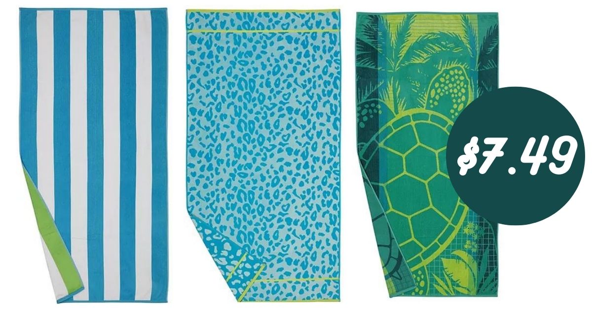 The Big One Beach Towels for 7.49 Southern Savers