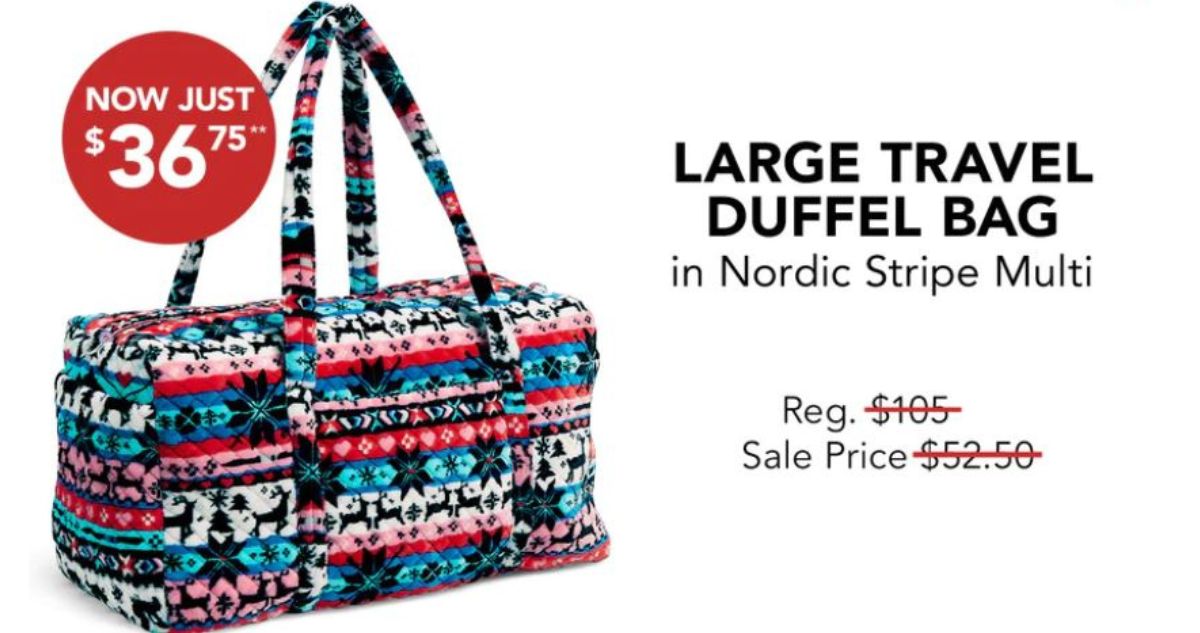The Vera Bradley Outlet Large Travel Duffel Bag for 36.75