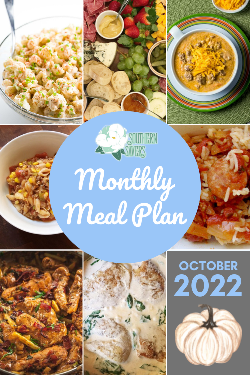 Fall is upon us, so I've included some of my favorite soup recipes in this monthly meal plan for October 2022, all for FREE! 