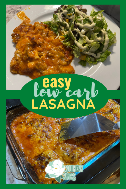 Enjoy the comfort food feeling of lasagna without all the carbs! This lasagna is naturally low carb and gluten free, but still delicious!