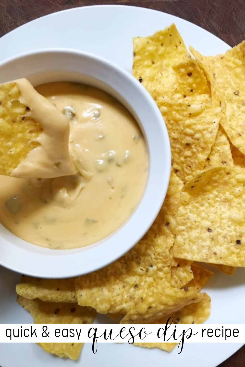 If you're looking to get your football party started, queso dip is always something that will help. This dip recipe is super easy and only requires two ingredients! 