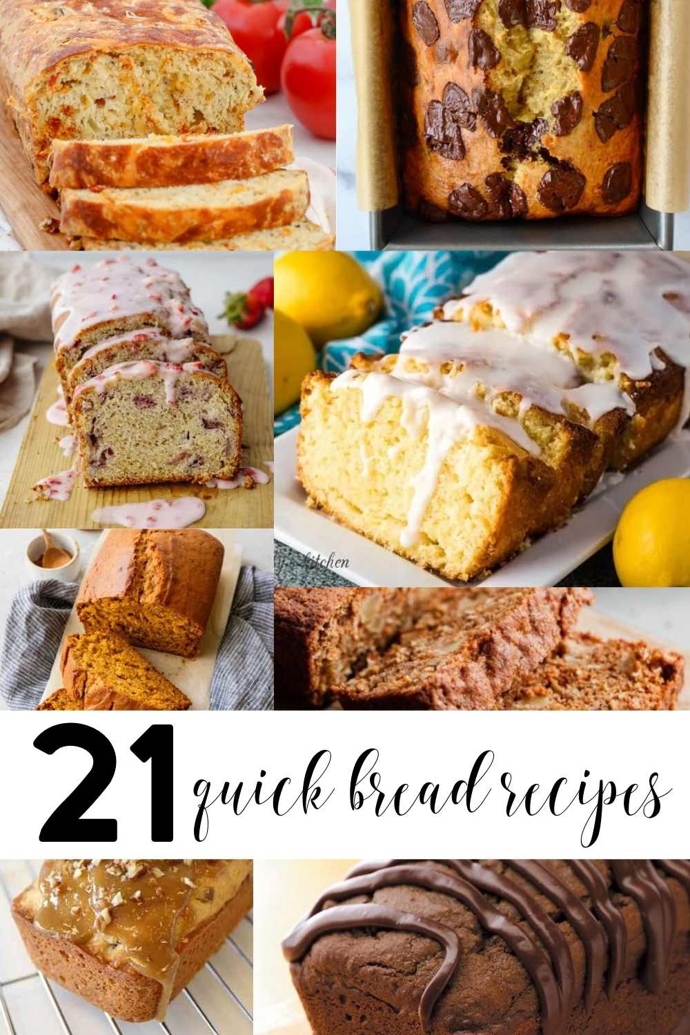 21 quick bread recipes Pinterest Pin