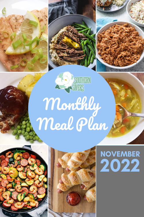 Can you believe the year is almost over? Planning meals is key to staying on budget and reducing waste. Here's our November monthly meal plan!