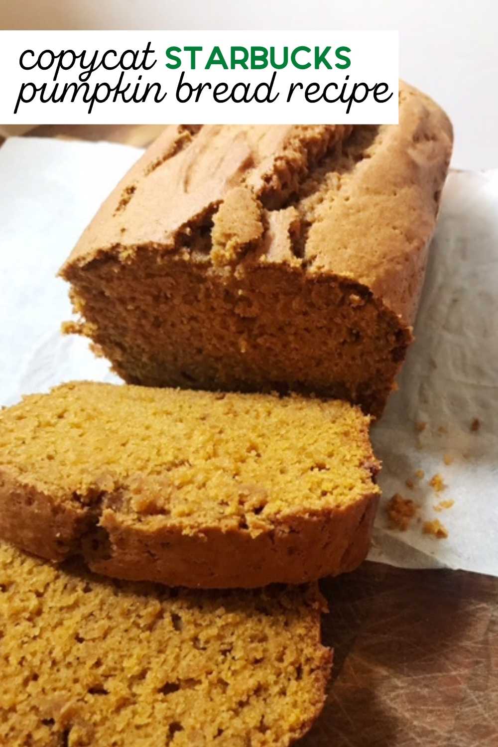 One of my favorite splurge treats to grab is the pumpkin bread at Starbucks! This recipe will let you make your own at home! It's moist with just the right amount of fall flavor.