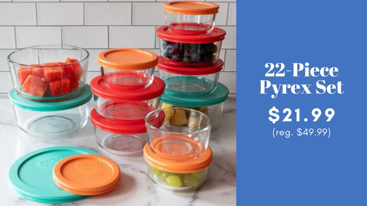 Pyrex 22pc Glass Food Storage Container Set