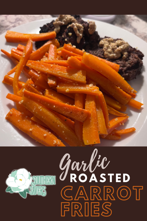 These may not be able to fully replace normal French fries, but they're pretty good! These carrot fries use NO oil and are delicious with added garlic!