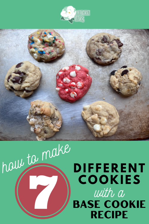 Save time with this tried and true base cookie recipe! I'm sharing how to make 7 different cookies with one simple dough.