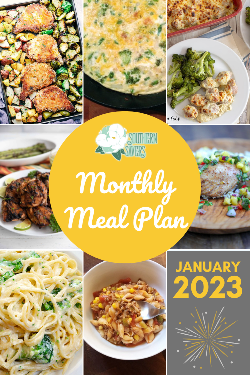 As I do every month, I give you a month's worth of meal plans that are totally free for you and full of ideas. Here's the January 2023 monthly meal plan!