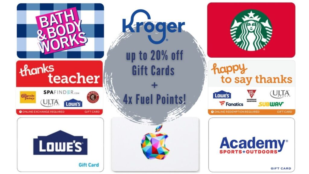 Kroger: Over 200 Gift Cards for any occasion!