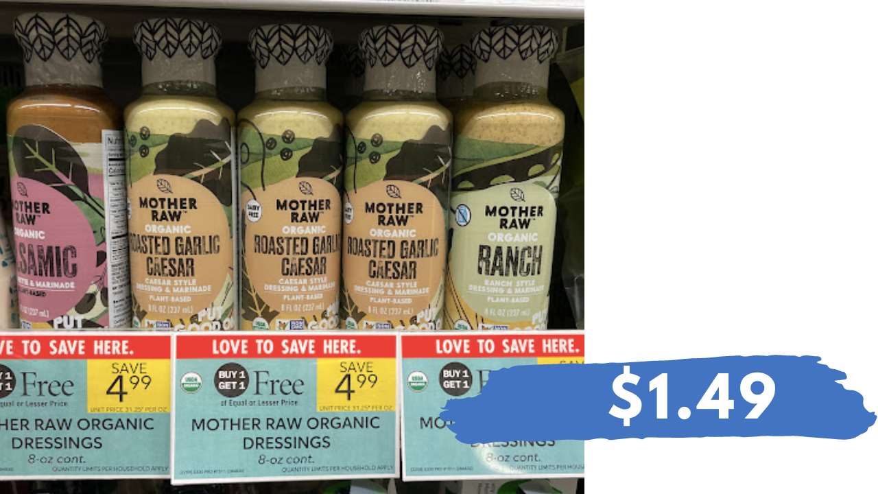 1.49 Mother Raw Organic Dressings at Publix (reg. 4.99) Southern