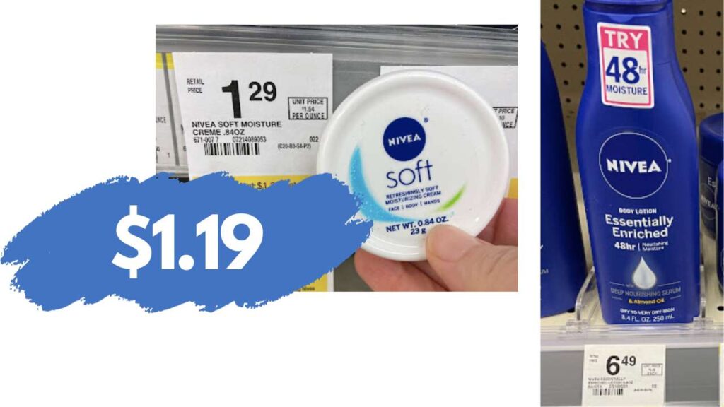 1.19 Nivea Essentially Enriched Lotion & Creme Tin at Walgreens