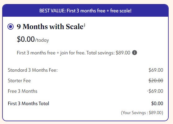 Numberless Scale, Receive 3 Months Free