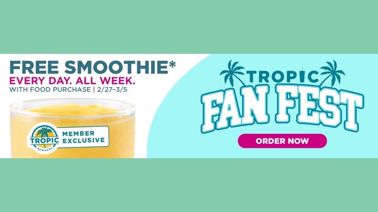Free Smoothie at Tropical Smoothie Cafe Southern Savers