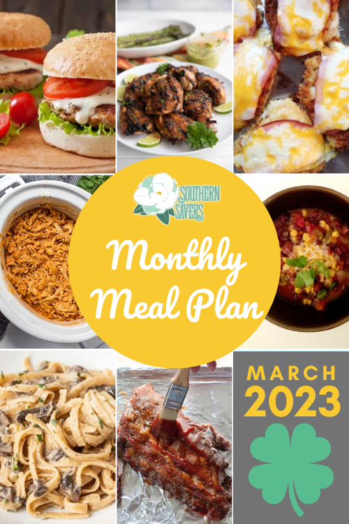 Spring is in the air, and everybody still wants to eat! Here is a month's worth of recipes in the form of a monthly meal plan to get you through March.