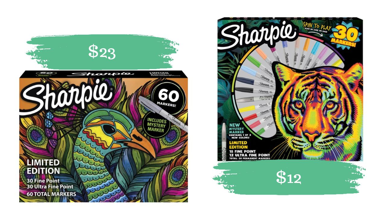 60 Count Sharpie Permanent Markers, Limited Edition, Assorted Colors Plus 1  Mystery Marker $15