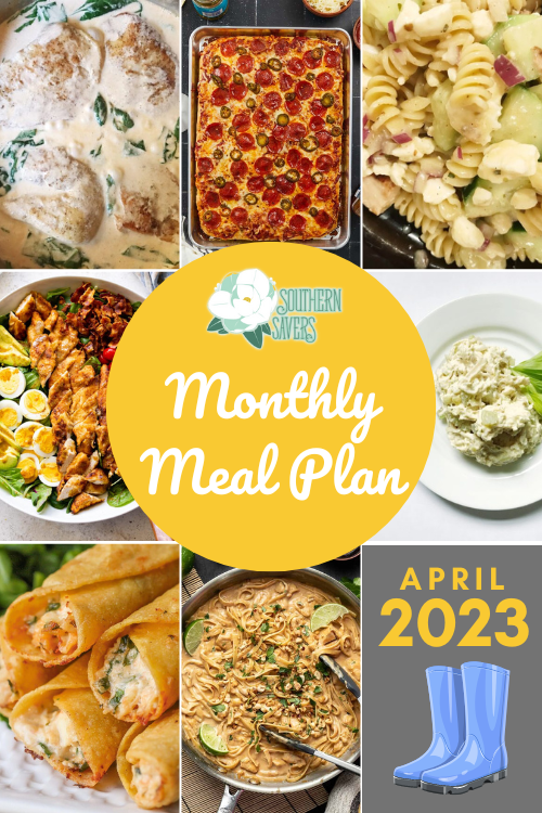 Find meal inspiration and ideas for cooking dinner with our free monthly meal plans. Here is the Southern Savers FREE April 2023 monthly meal plan.