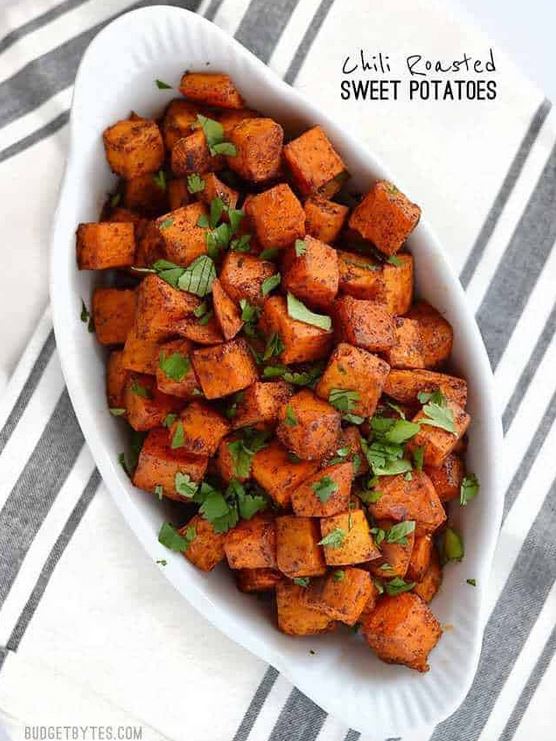 chili roasted sweet potatoes