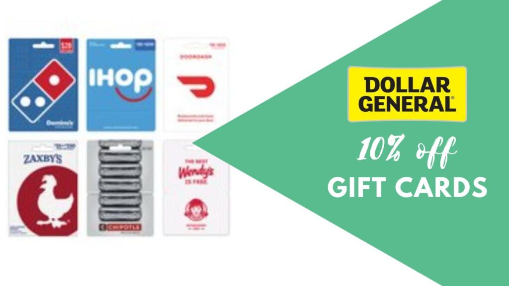 Dollar General 10 Off Dining Gift Cards Southern Savers