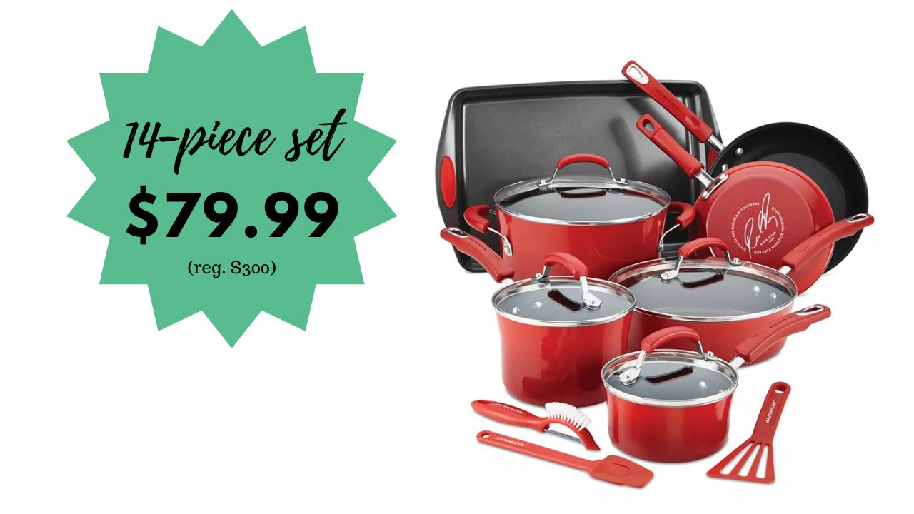Rachael Ray 14Piece Cookware Set 80 (reg. 300) Southern Savers