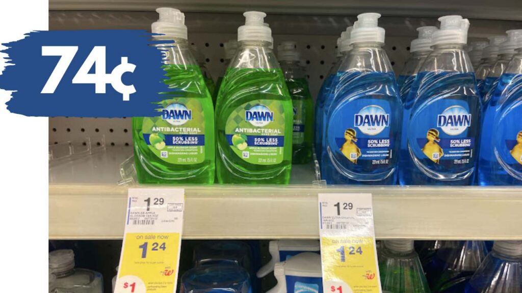 74¢ Dawn Dish Liquid at Walgreens Southern Savers